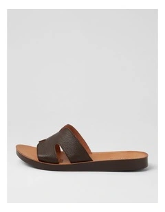 Nokker Mocca Leather Slides