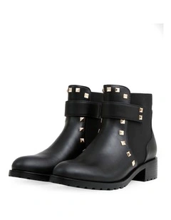 City Lights Leather Ankle Boot in Black