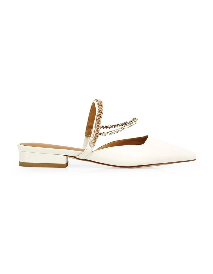 On The Go Leather Flat in Cream image 4