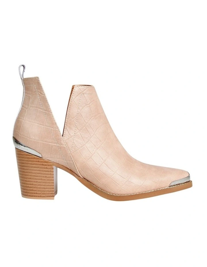 Austin Croc Embossed Ankle Boot in Blush image 1