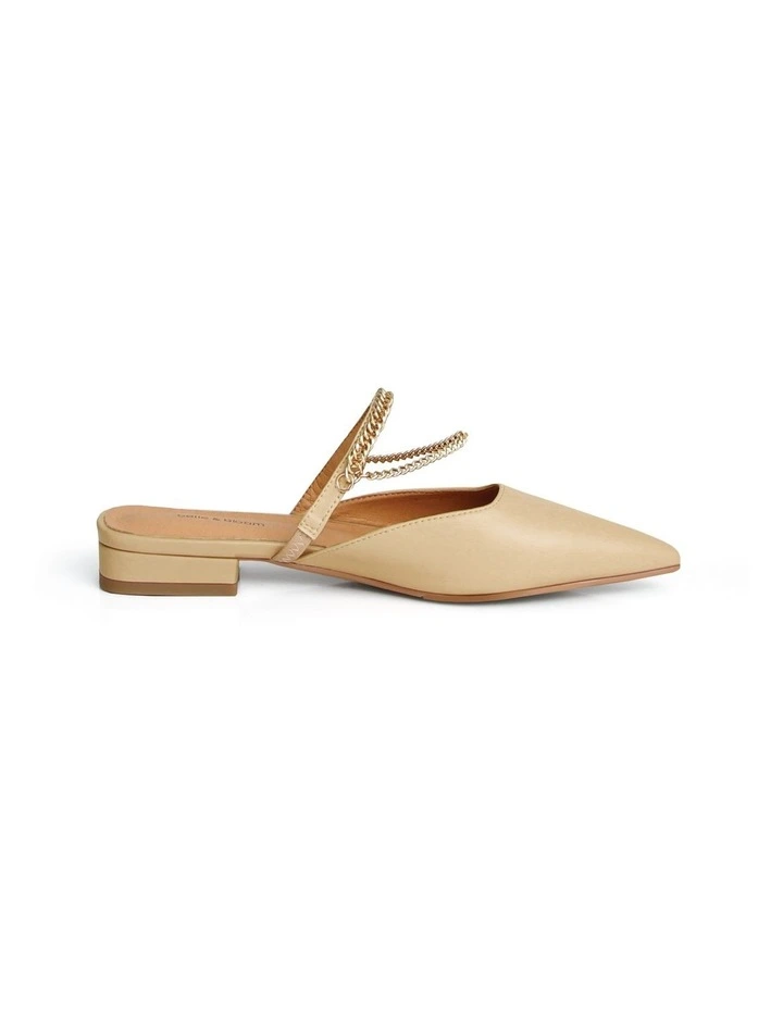 On The Go Leather Flat in Sand image 5