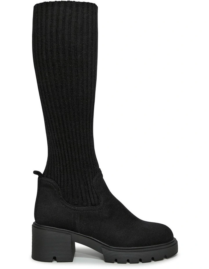 Tokyo Lights Rib Sock Boot in Black image 1
