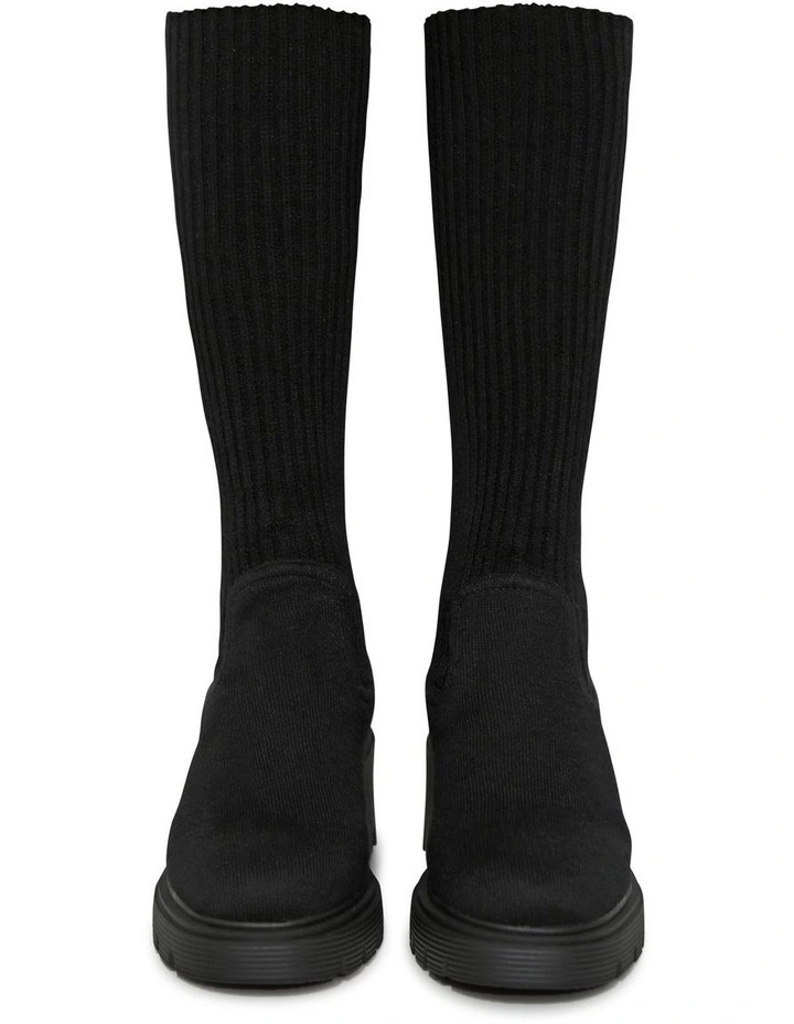 Tokyo Lights Rib Sock Boot in Black image 2