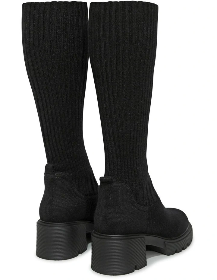 Tokyo Lights Rib Sock Boot in Black image 4