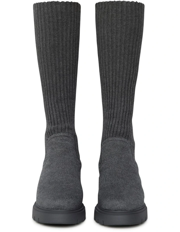 Tokyo Lights Rib Sock Boot in Grey image 3
