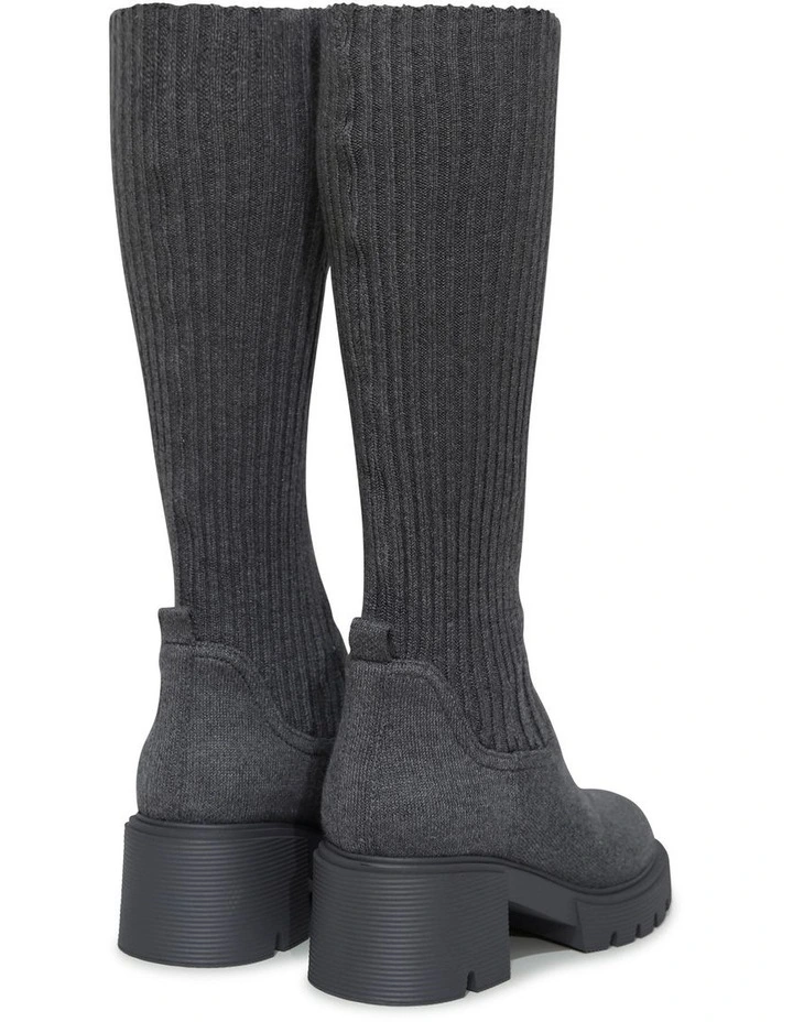Tokyo Lights Rib Sock Boot in Grey image 4
