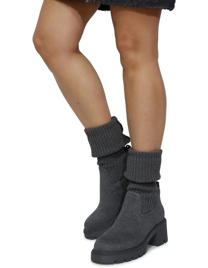 Tokyo Lights Rib Sock Boot in Grey image 5