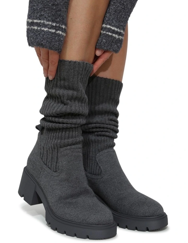 Tokyo Lights Rib Sock Boot in Grey image 6