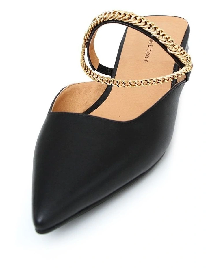 On The Go Leather Flat in Black image 2