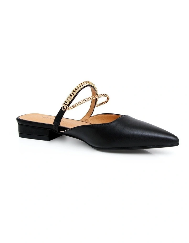 On The Go Leather Flat in Black image 4