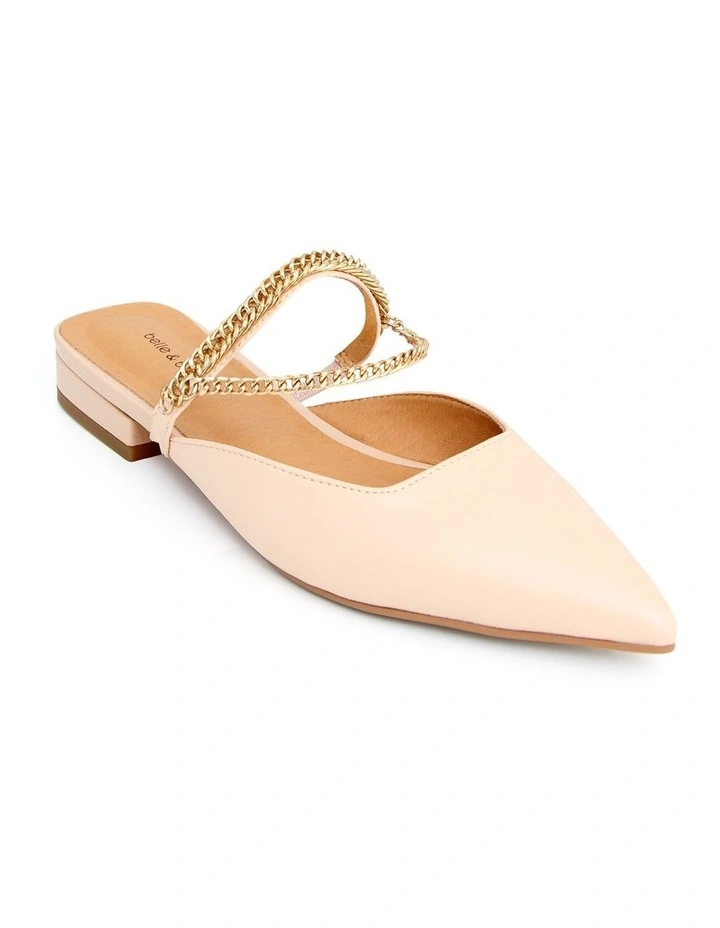 On The Go Leather Flat in Nude image 2