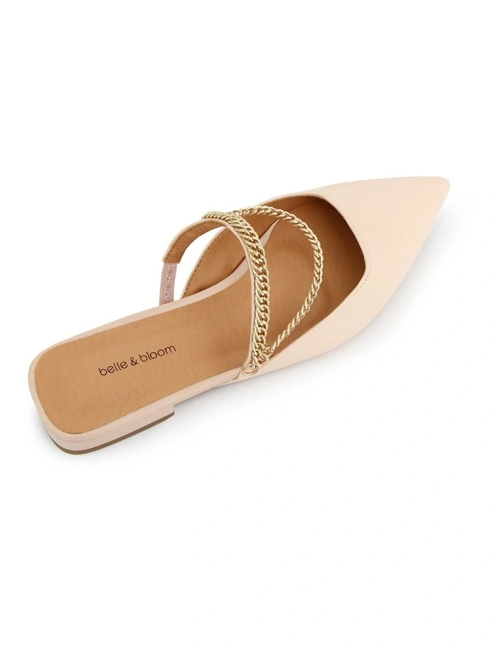 On The Go Leather Flat in Nude image 3