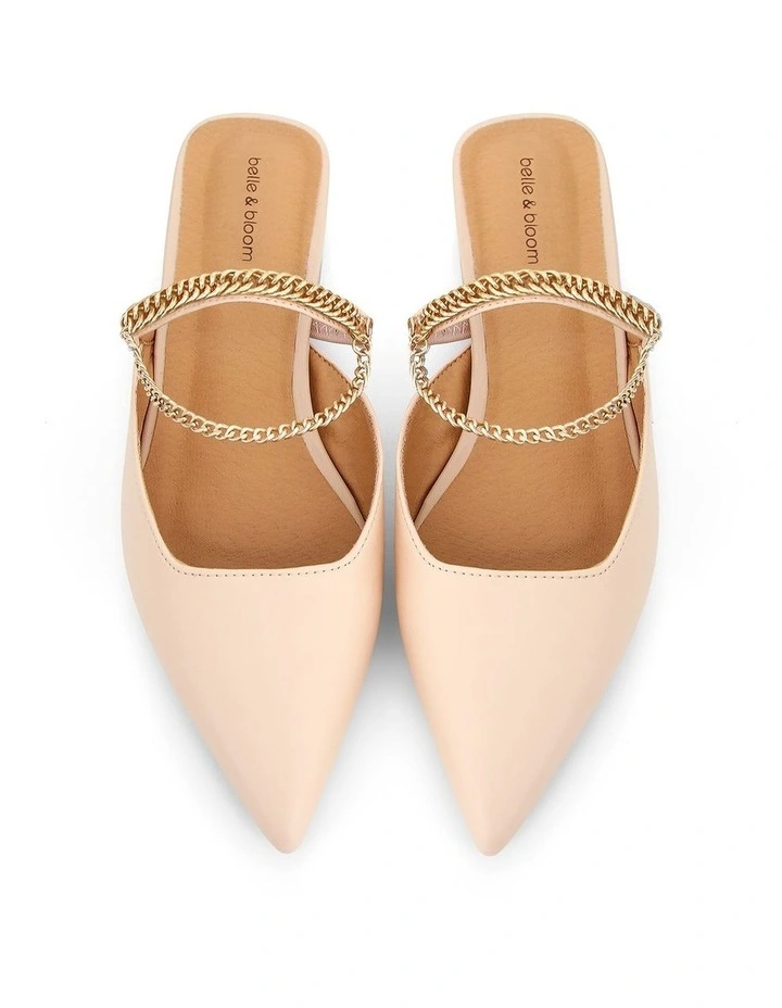 On The Go Leather Flat in Nude image 4