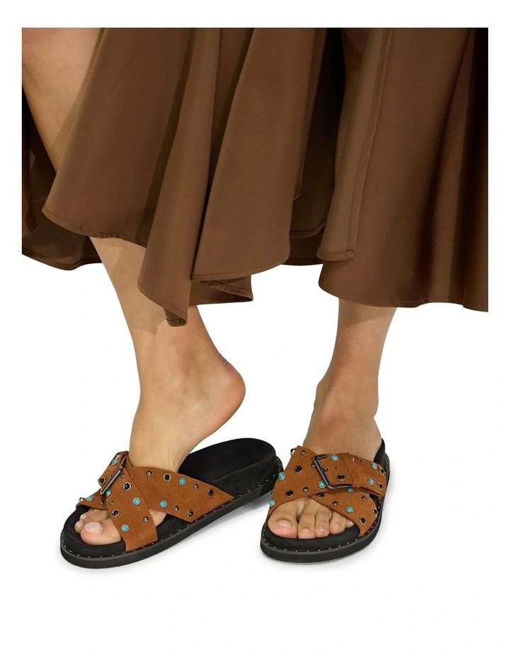Hear Me Beaded Sandal in Tan/Black image 5