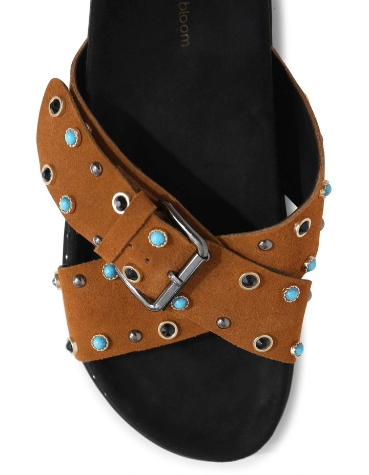 Hear Me Beaded Sandal in Tan/Black image 6