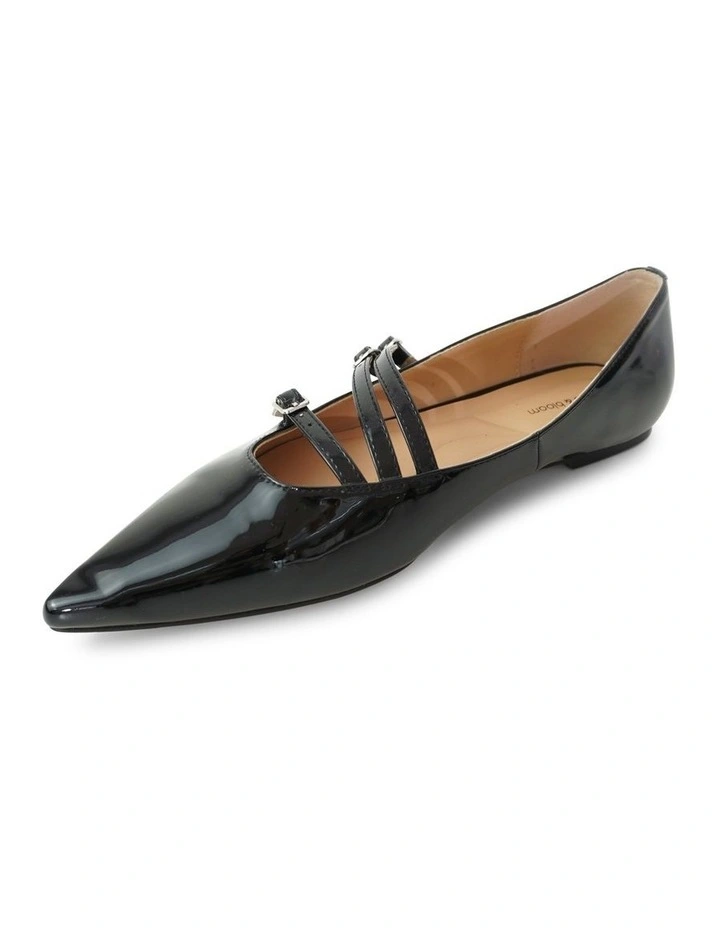 Begin Again Buckled Flat in Black Patent image 3