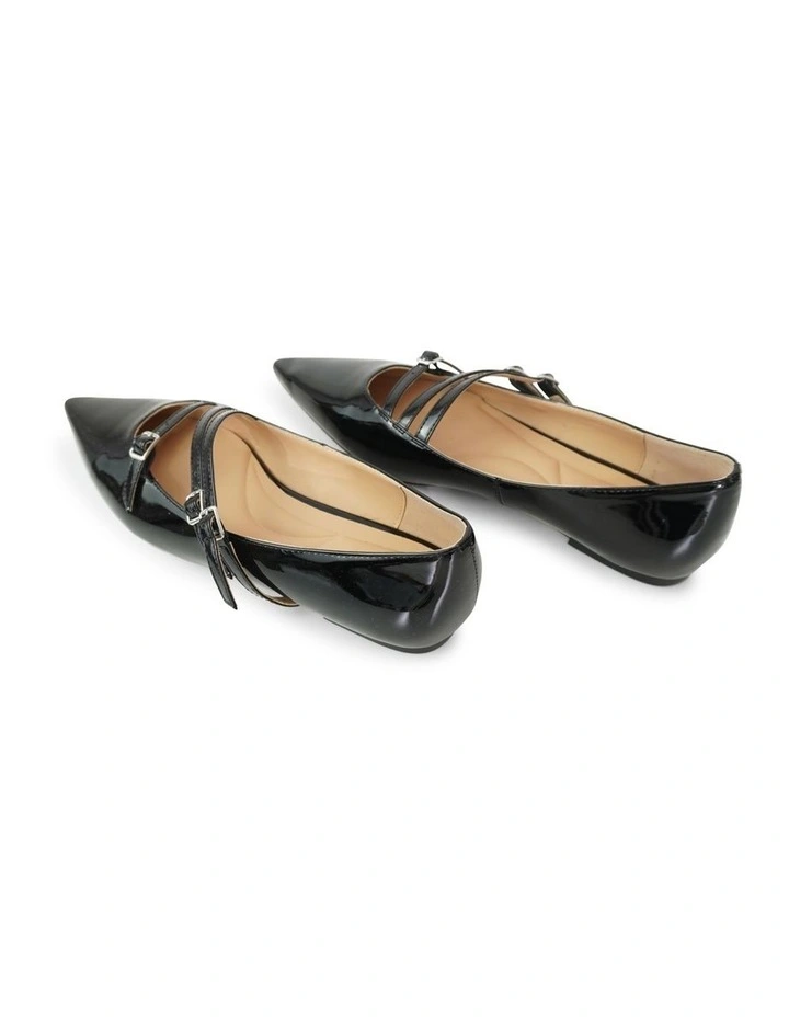 Begin Again Buckled Flat in Black Patent image 4