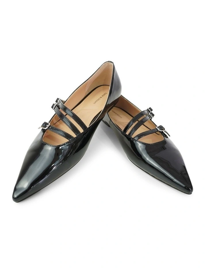 Begin Again Buckled Flat in Black Patent image 5