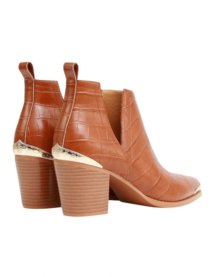 Austin Croc Embossed Ankle Boot in Camel image 2