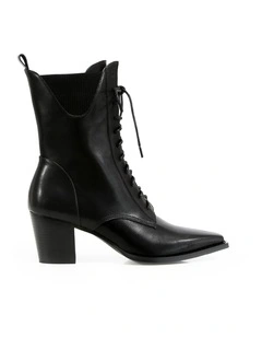 Jumping Ship Laced Boot in Black