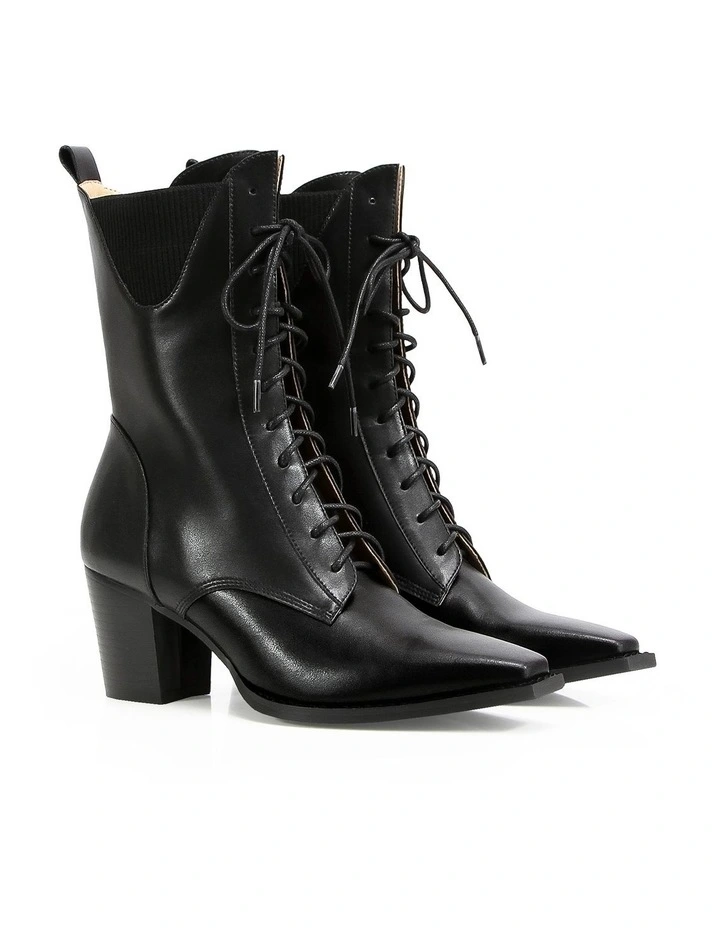 Jumping Ship Laced Boot in Black image 4