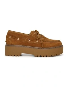 Yachting Day Suede Boat Shoe in Caramel