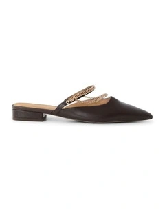 On The Go Leather Flat in Chocolate