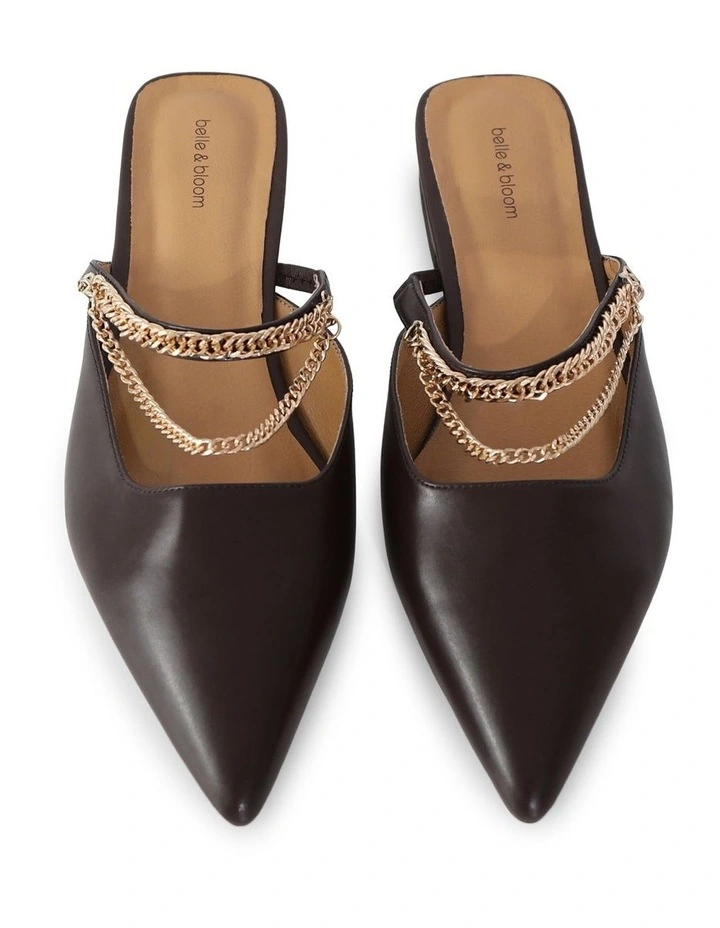 On The Go Leather Flat in Chocolate image 2