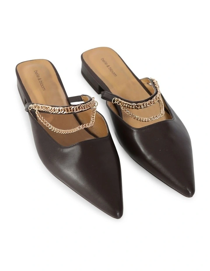On The Go Leather Flat in Chocolate image 3