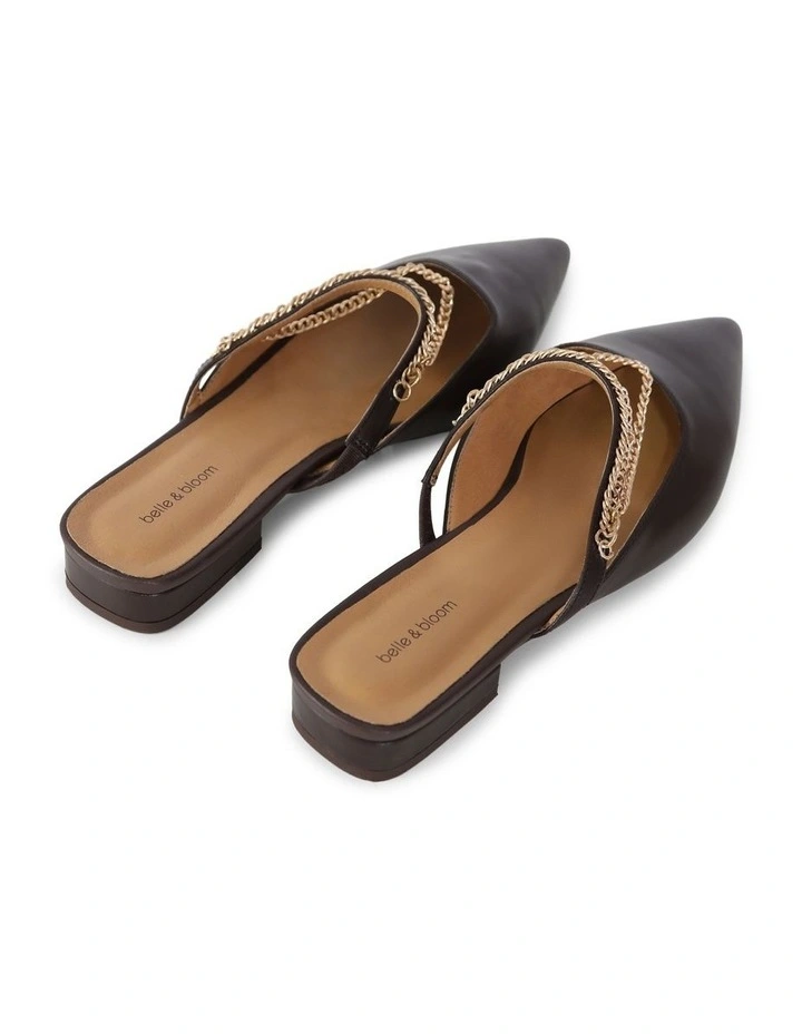 On The Go Leather Flat in Chocolate image 4