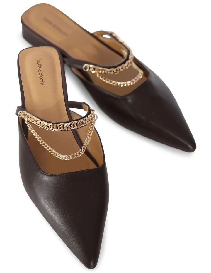 On The Go Leather Flat in Chocolate image 5