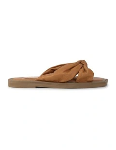 You & I Knot Detail Slides in Caramel