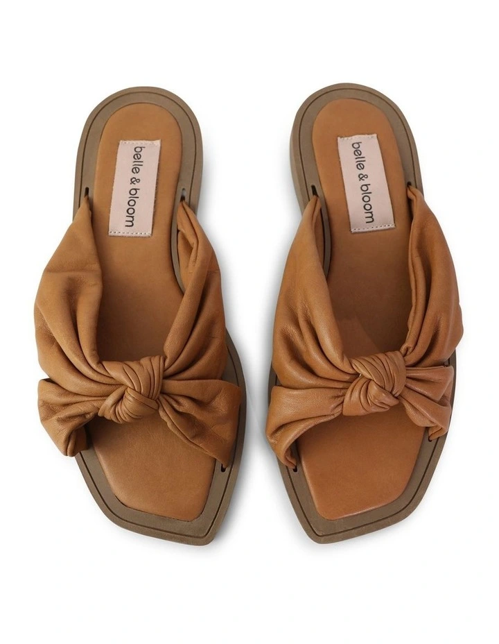 You & I Knot Detail Slides in Caramel image 2