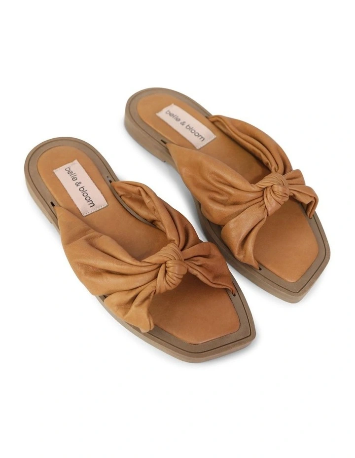 You & I Knot Detail Slides in Caramel image 3