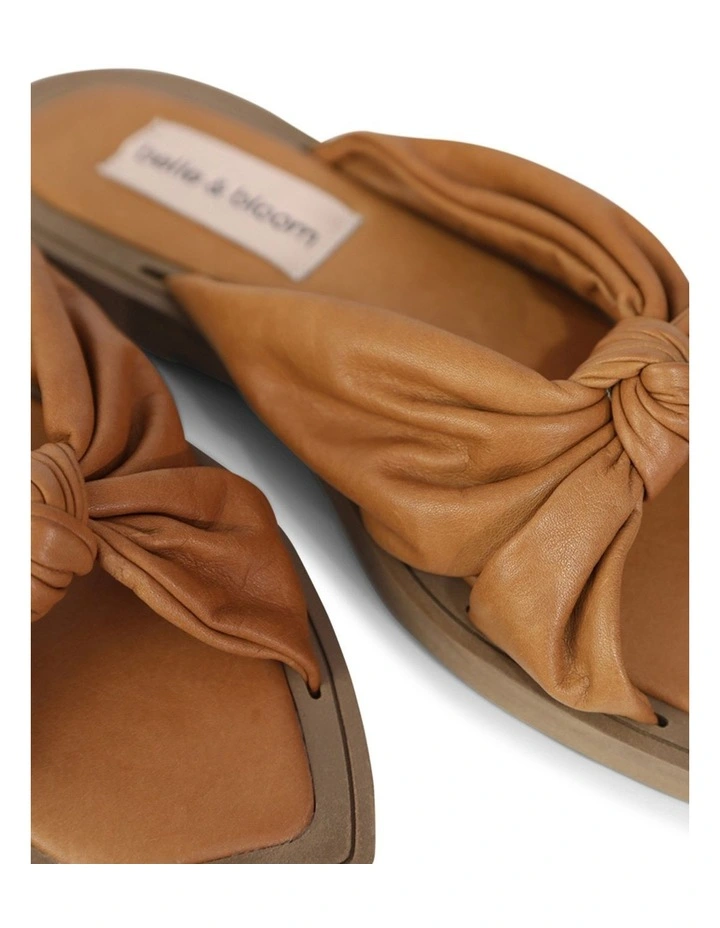 You & I Knot Detail Slides in Caramel image 5