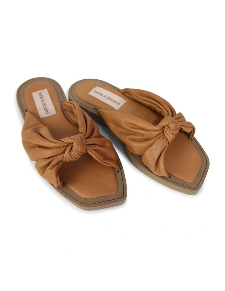 You & I Knot Detail Slides in Caramel image 6