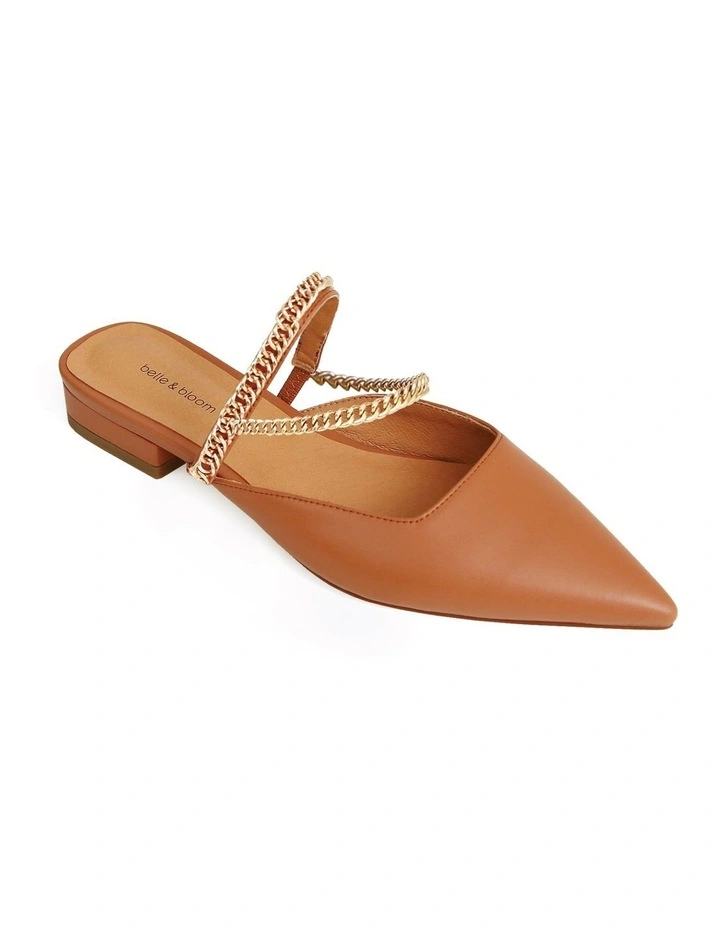 On The Go Leather Flat in Camel image 1