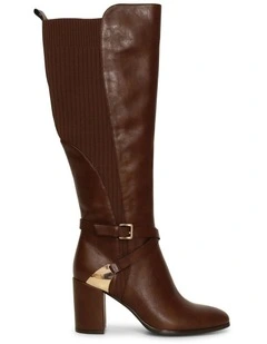 Breton Leather Knee High Boot in Brown