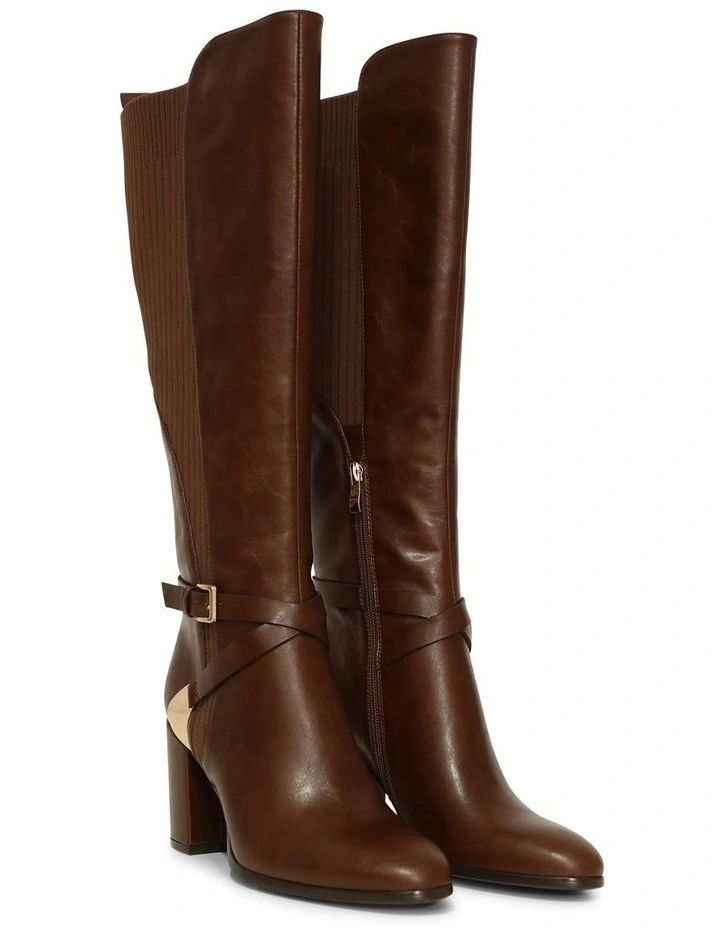 Breton Leather Knee High Boot in Brown image 3