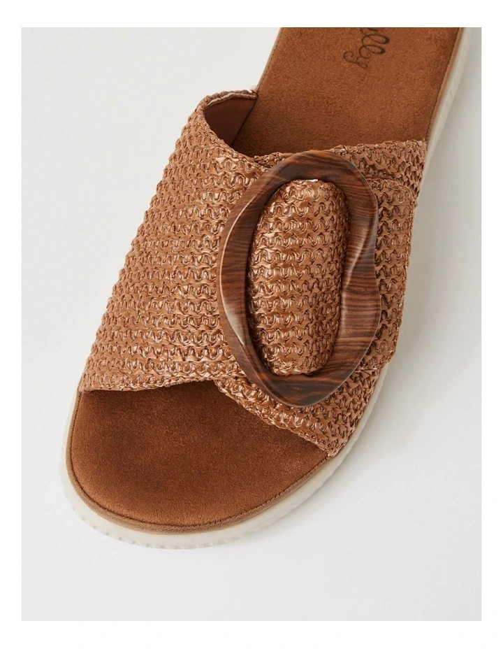 Vyrics Taupe Syn Raffia Slides image 4