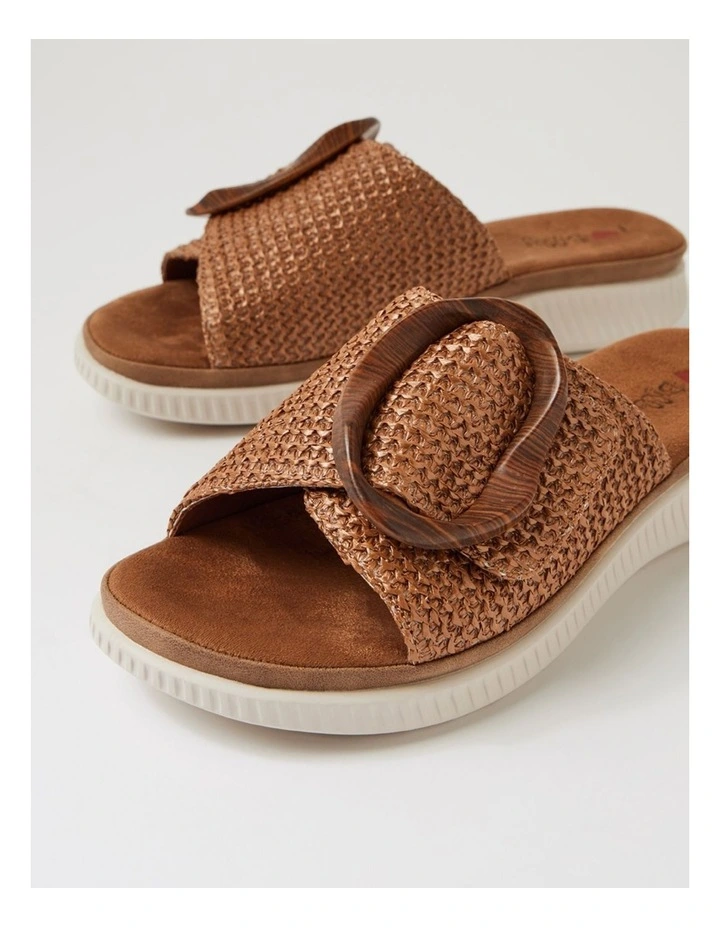 Vyrics Taupe Syn Raffia Slides image 5