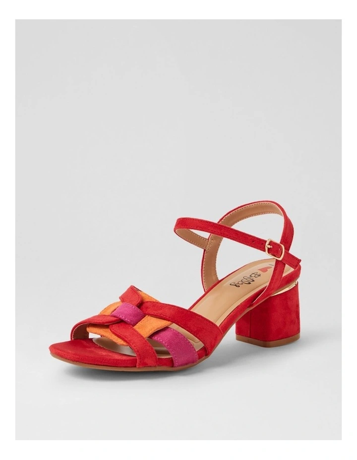 Hossie Red Multi Microsuede Sandals image 2