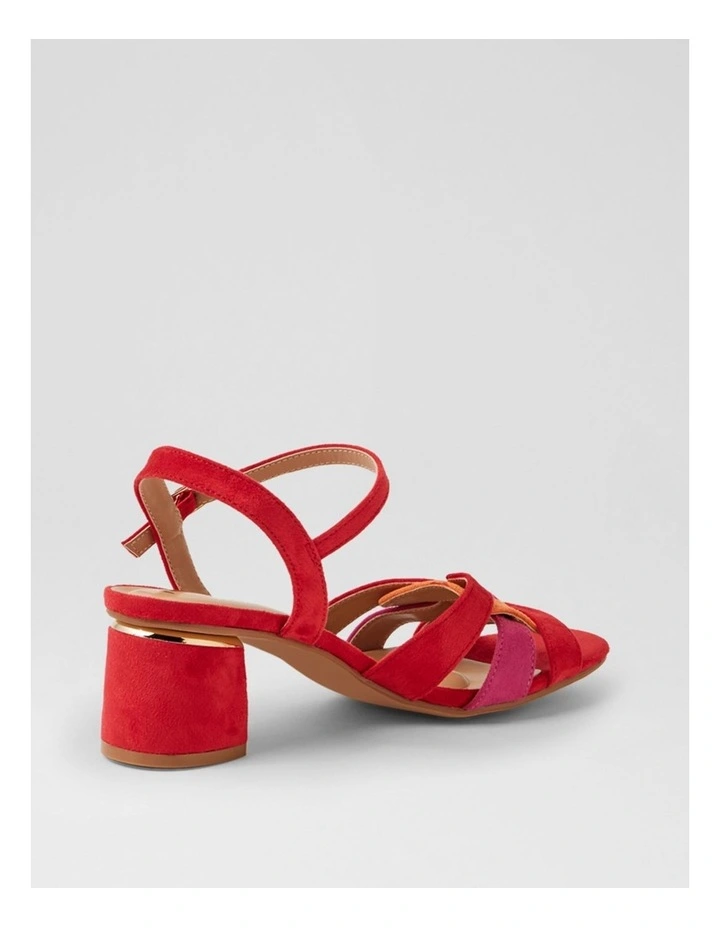 Hossie Red Multi Microsuede Sandals image 3