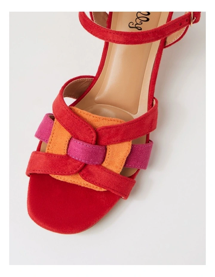 Hossie Red Multi Microsuede Sandals image 4