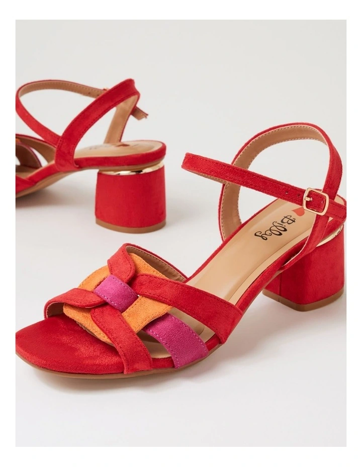 Hossie Red Multi Microsuede Sandals image 5