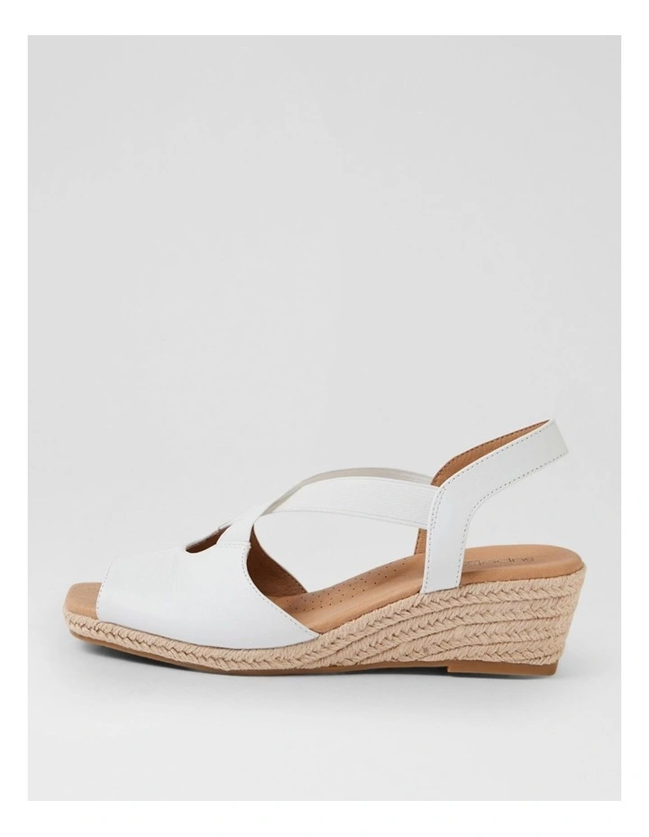Zelie White Leather Elastic Sandals image 1