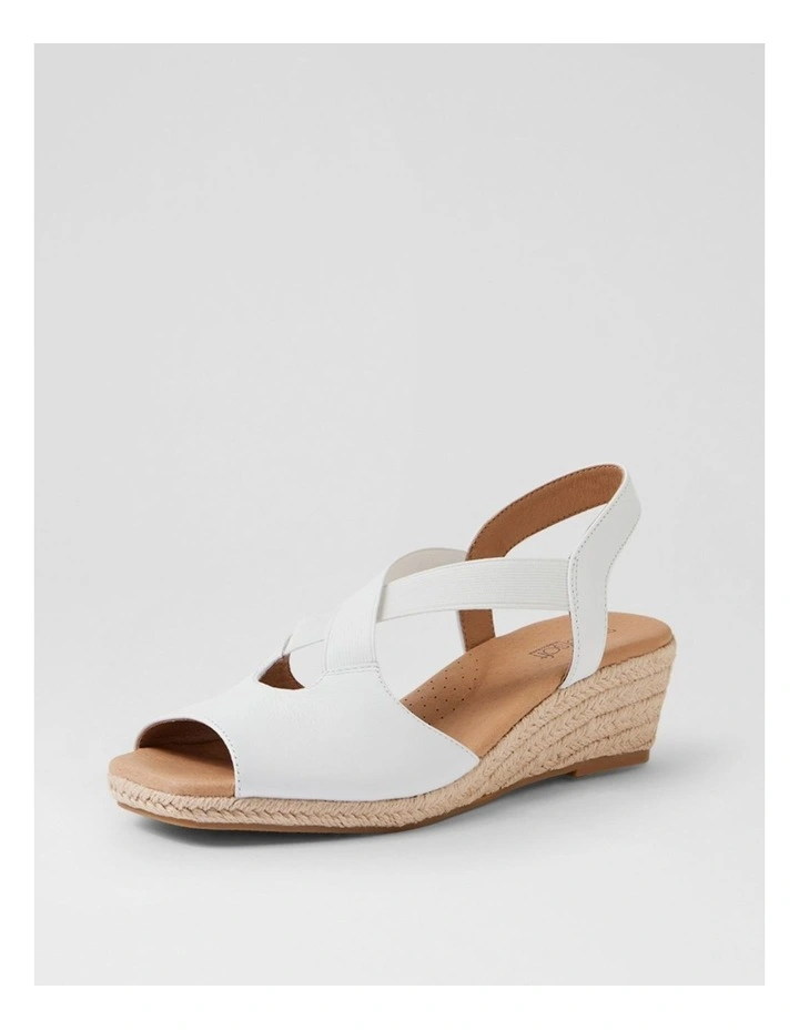 Zelie White Leather Elastic Sandals image 2