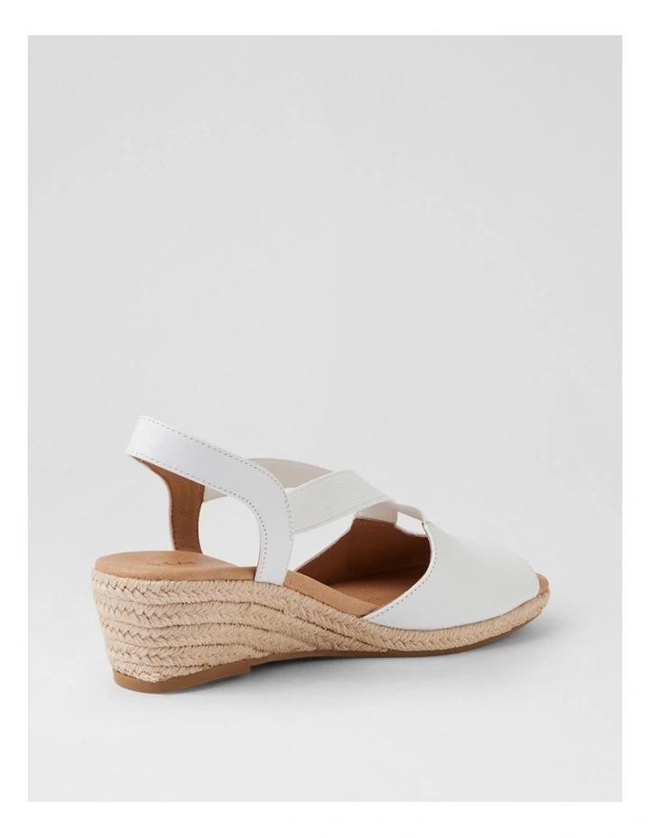Zelie White Leather Elastic Sandals image 3