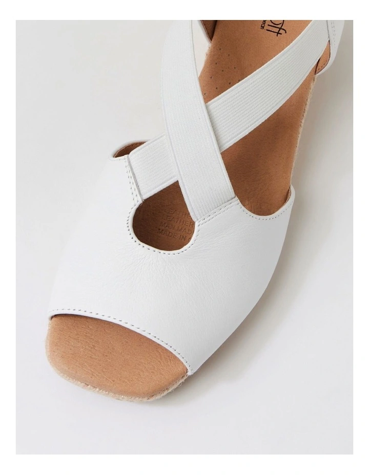 Zelie White Leather Elastic Sandals image 4