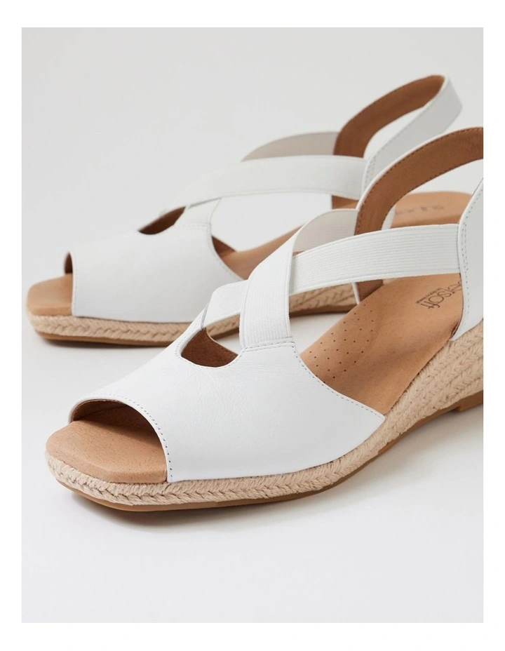 Zelie White Leather Elastic Sandals image 5